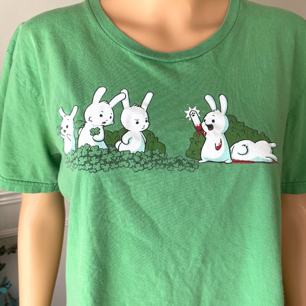 Vintage Rabbit Graphic Tee Green - Picture 3 of 7